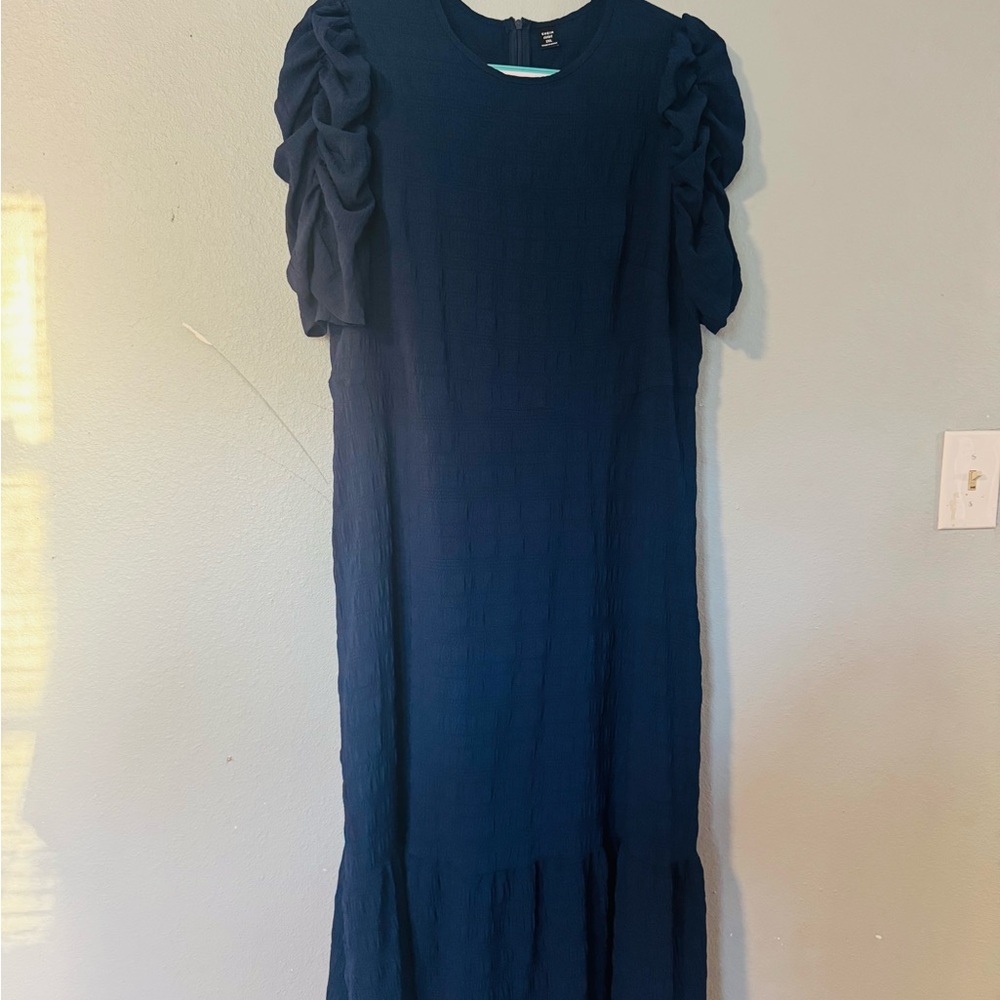SHEIN Blue Puff Sleeve Dress
